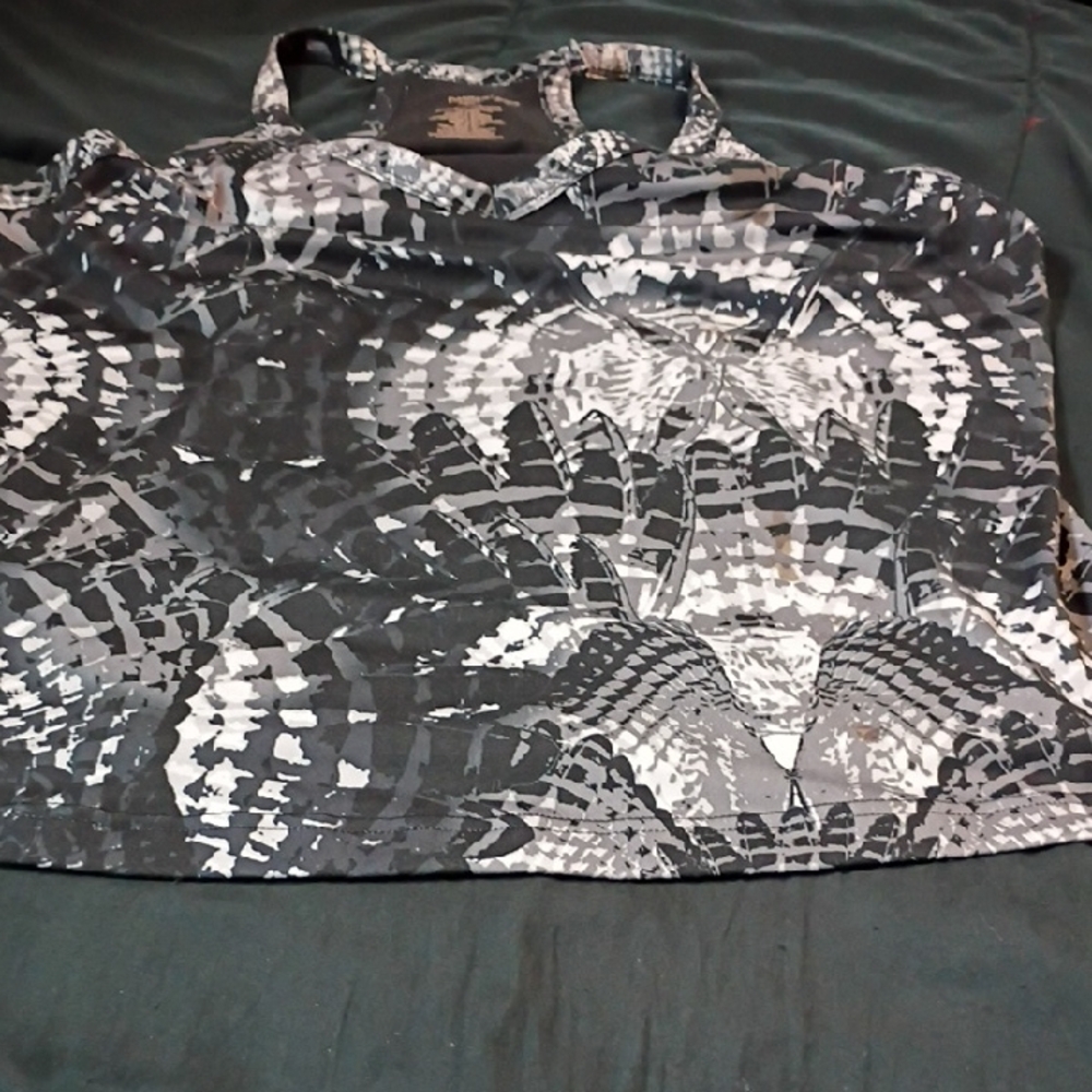 Danskin Black and Gray Athletic Print Tank Top